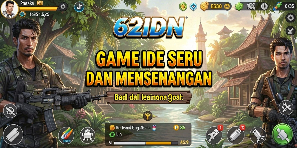 Screenshot gameplay dalam 62IDN menampilkan karakter-karakter yang sedang beraksi di dunia Idle.