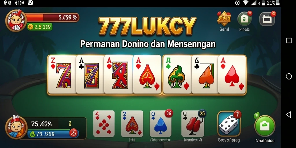 Tampilan seru dari gameplay Domino di 777LUKCY.