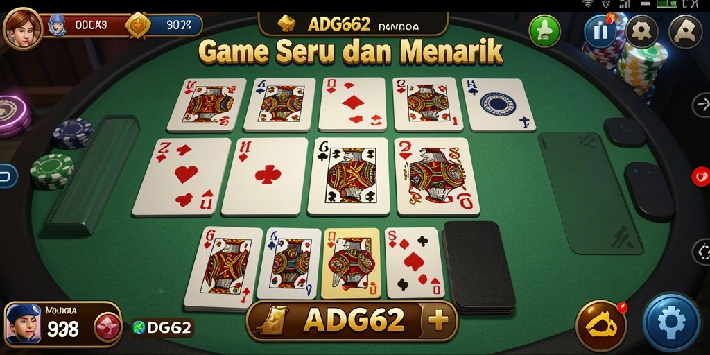 Tampilan gameplay seru dari ADG62 dengan suasana permainan Domino.