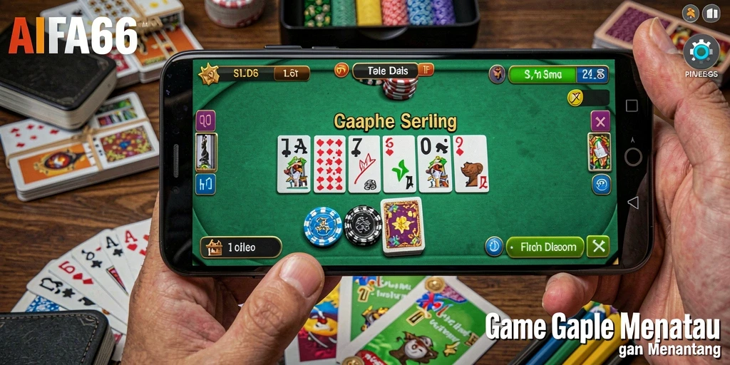 Screenshot gameplay AIFA66 yang menampilkan aksi seru bermain Gaple.
