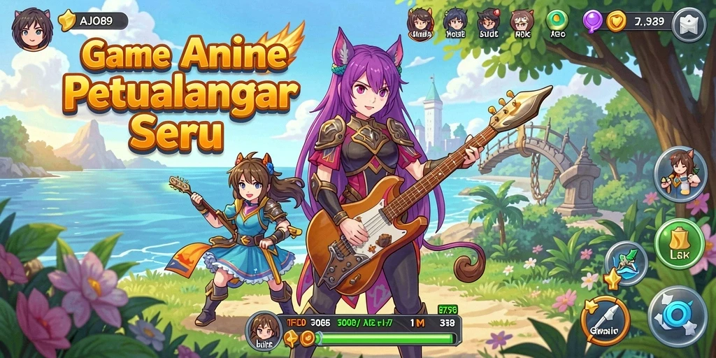 Tampilan gameplay menarik dari AJO89 dengan karakter Anime ikonik.