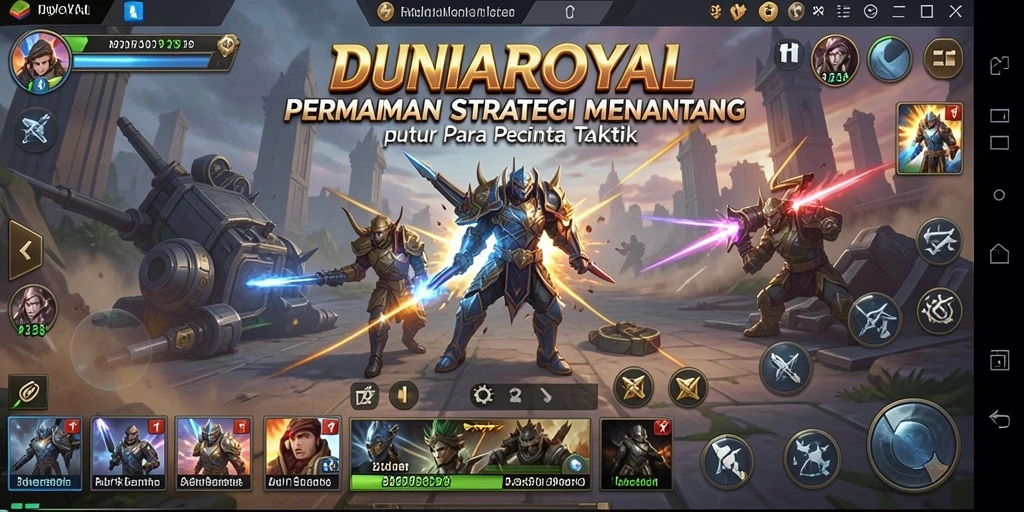 Tampilan gameplay DUNIAROYAL yang mendebarkan dan strategis.