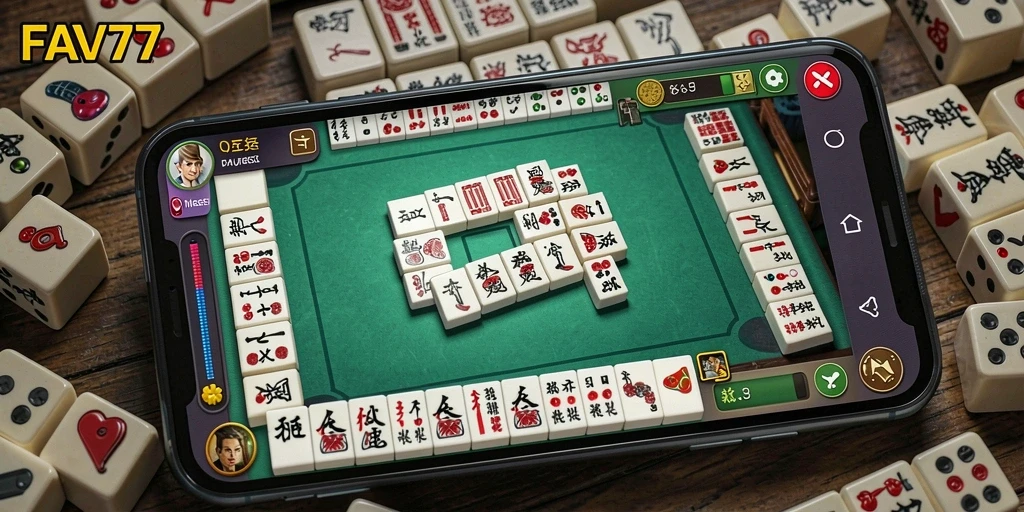 Tampilan gameplay seru dari FAV77 dalam permainan Mahjong.