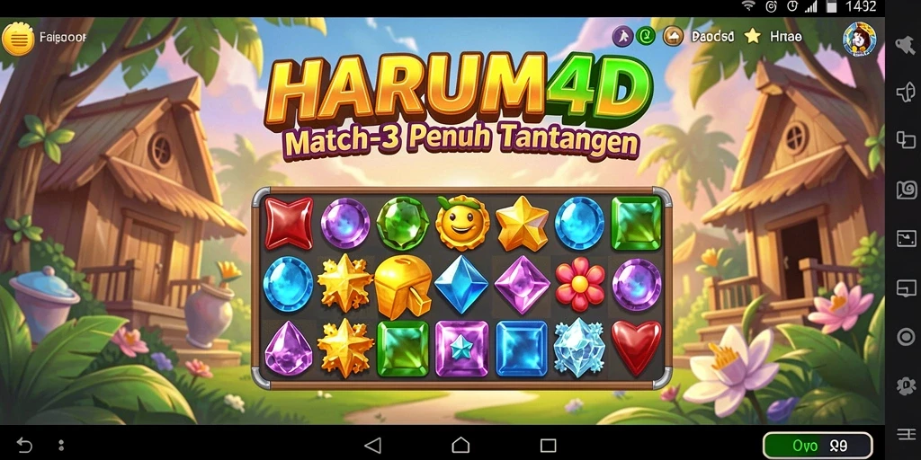 Tampilan menarik saat bermain game Match-3 HARUM4D.