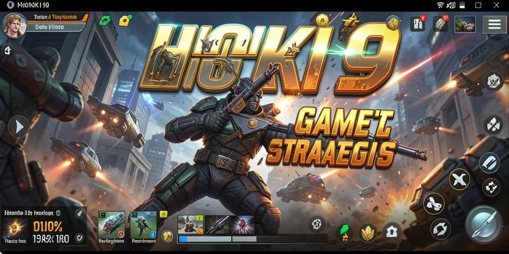 Screenshot menunjukkan aksi pertempuran yang intens dalam HOKI9.
