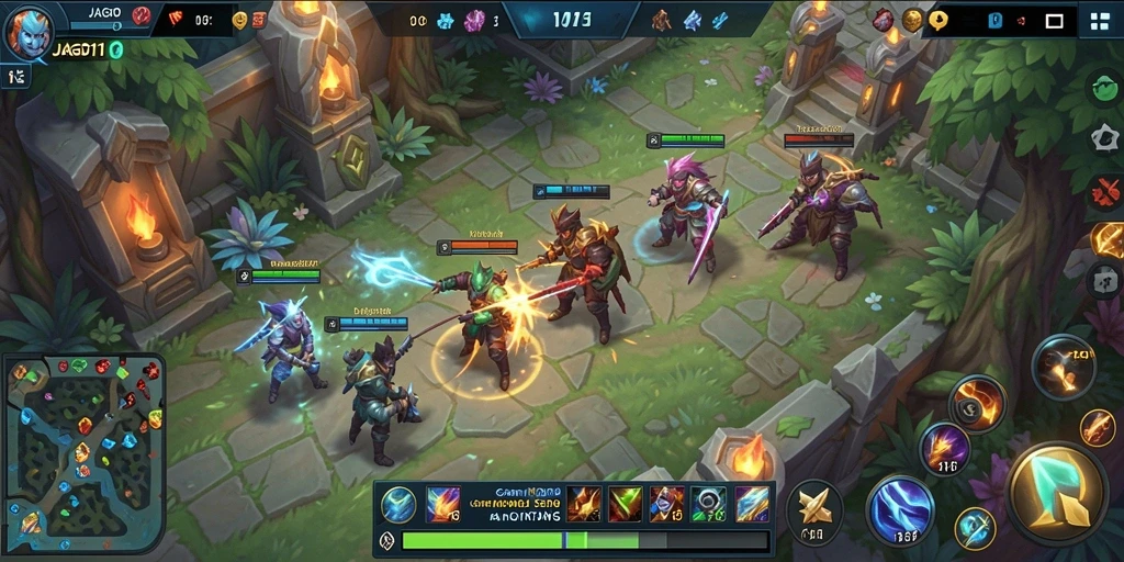 Tampilan screenshot JAGO11 menampilkan aksi pertarungan seru di arena MOBA.