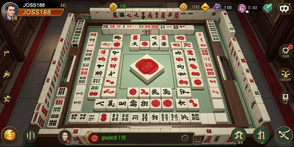 Screenshot utama JOSS188 menunjukkan gameplay menarik dalam permainan Mahjong.