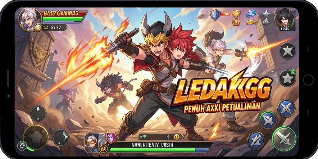 Tampilan gameplay seru dalam dunia Anime LEDAKGG.