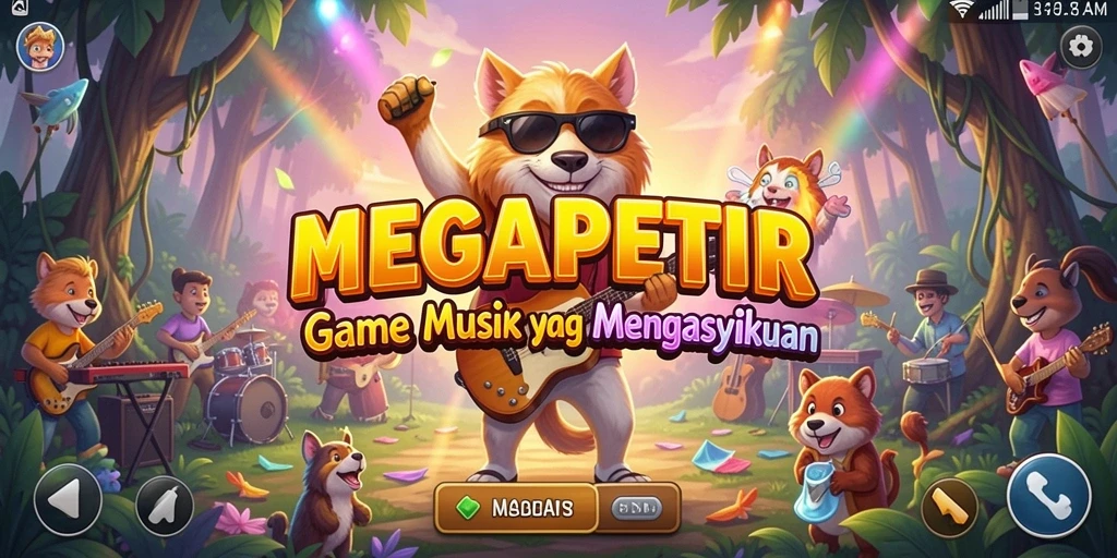 Gameplay seru MEGAPETIR dengan aksi bermain musik yang menantang.