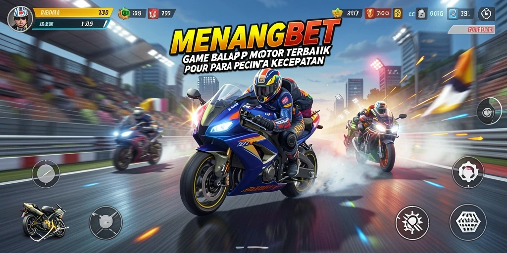 Screenshot MENANGBET yang menampilkan aksi balapan motor.