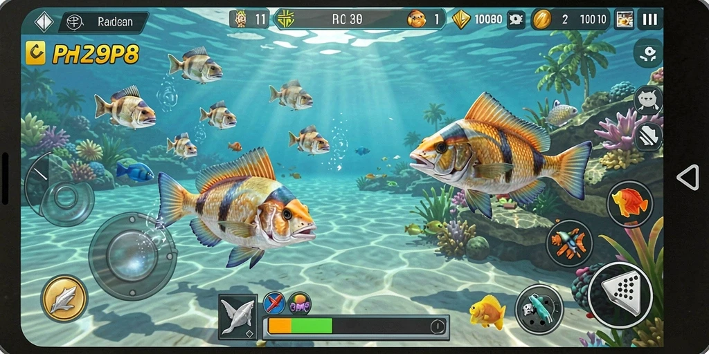Tampilan gameplay Tembak Ikan di RP8 yang menegangkan.