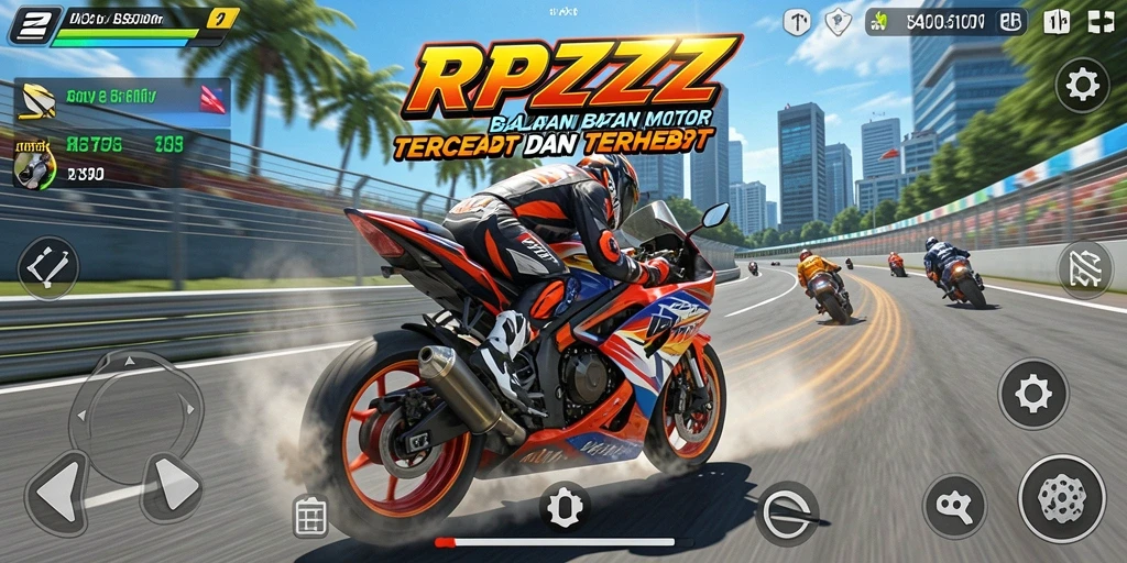 Gameplay seru balapan motor RPZZZ yang mendebarkan.