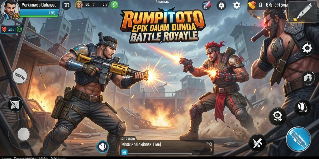 Screenshot utama menunjukkan aksi mendebarkan dalam RUMPITOTO.