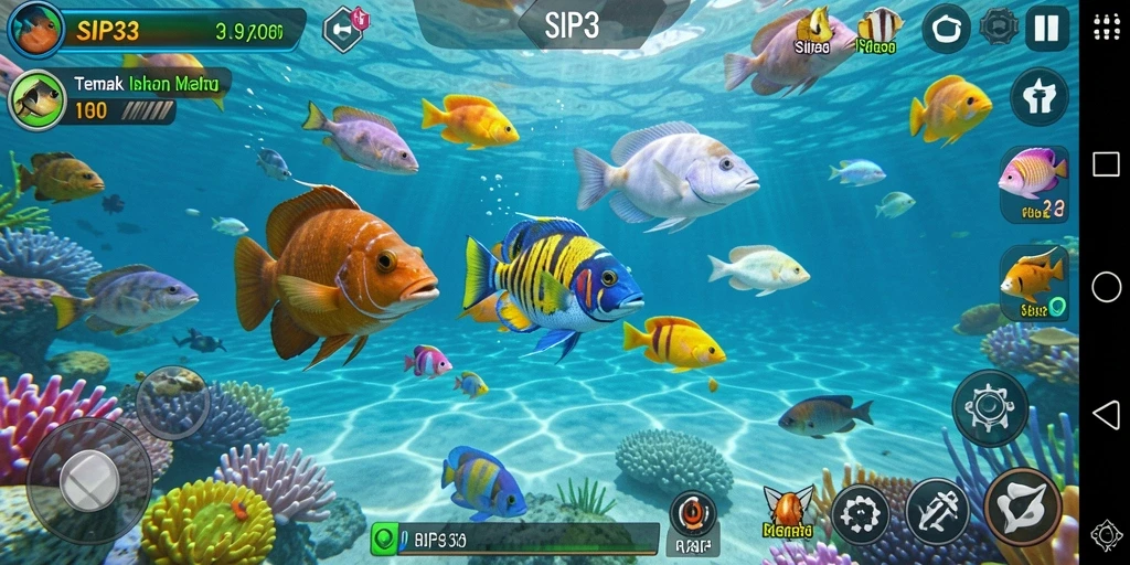 Tampilan intens dari gameplay Tembak Ikan SIP33 yang seru.