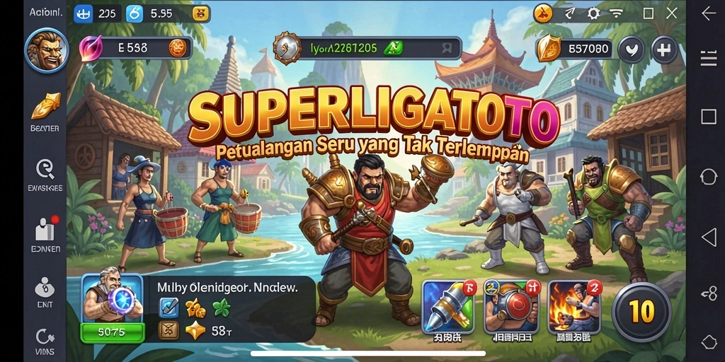 Tampilan gameplay <strong>SUPERLIGATOTO</strong> yang memukau dalam dunia petualangan.