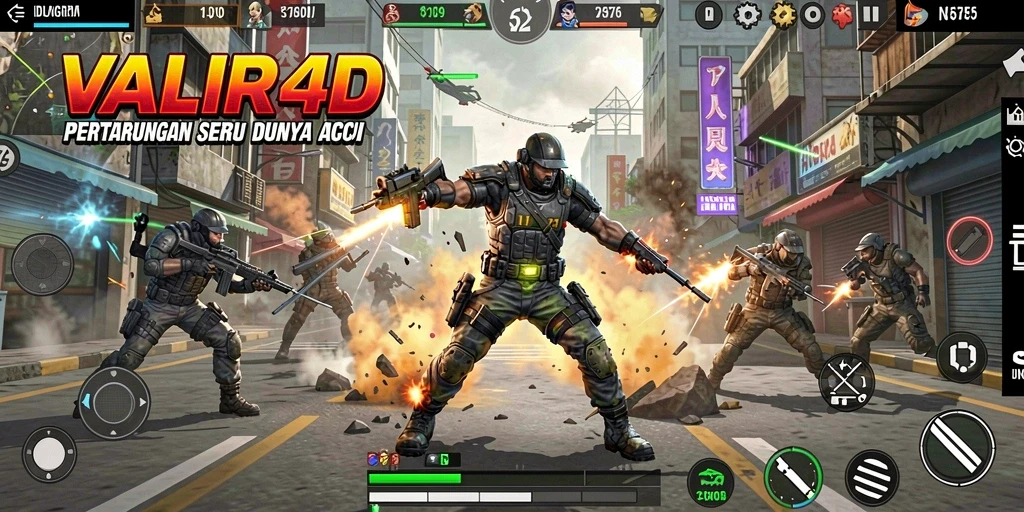 Screenshot menampilkan pertempuran mendebarkan dalam VALIR4D.