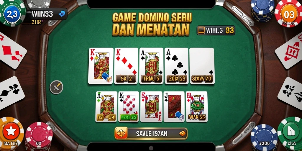 Screenshot gameplay WIN33 yang menampilkan keseruan bermain Domino.